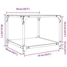 Petromila vidaXL Konferenčné stolíky priehľ. sklenená doska 2 ks 50x50x40cm oceľ