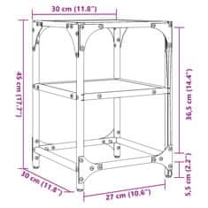 Petromila vidaXL Konferenčné stolíky priehľ. sklenená doska 2 ks 30x30x45cm oceľ
