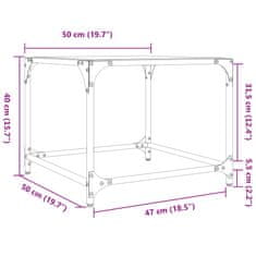 Petromila vidaXL Konferenčné stolíky priehľ. sklenená doska 2 ks 50x50x40cm oceľ