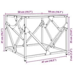 Vidaxl Konferenčný stolík s čiernou sklenenou doskou 50x50x41 cm oceľ