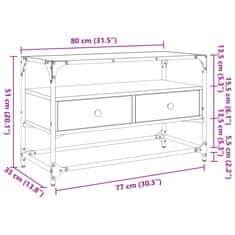 Vidaxl TV skrinka sklenená doska čierna 80x35x51 cm kompozitné drevo