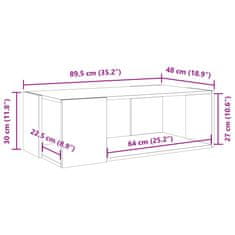 Vidaxl Konferenčný stolík dub sonoma 89,5x48x30 cm kompozitné drevo