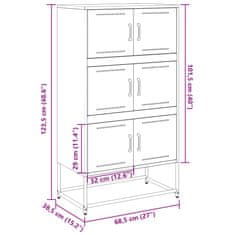 Petromila vidaXL Komoda ružová 68,5x38,5x123,5 cm oceľ