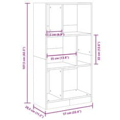 Petromila vidaXL Knižnica dub sonoma 57x28,5x107,5 cm kompozitné drevo