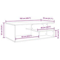 Vidaxl Konferenčný stolík dub sonoma 102x55x35 cm kompozitné drevo