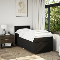Petromila vidaXL Boxspring posteľ s matracom čierna jednolôžková látka