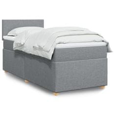 shumee Boxspring posteľ s matracom bledosivý 100x200 cm látka