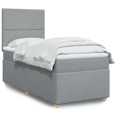 shumee Boxspring posteľ s matracom bledosivý 100x200 cm látka