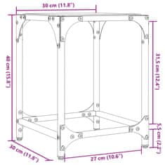 Vidaxl Konferenčné stolíky priehľ. sklenená doska 2 ks 30x30x40cm oceľ