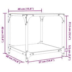 Vidaxl Konferenčné stolíky priehľ. sklenená doska 2 ks 40x40x40cm oceľ