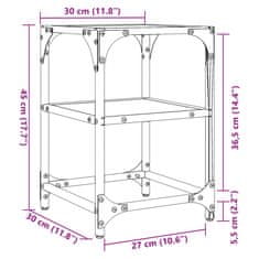 Vidaxl Konferenčné stolíky s čiernou sklen.doskou 2 ks 30x30x45cm oceľ