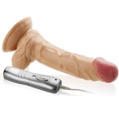 XSARA Realistický penis s varlaty, na přísavce, na ovládání, 10 sex funkcí - 72495196