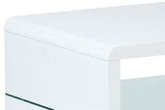 Autronic Moderný konferenčný stolík Konferenční stolek, MDF vysoký lesk bílý / čiré sklo (AHG-402 WT)