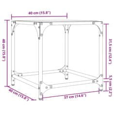 Vidaxl Konferenčné stolíky s čiernou sklenenou doskou 40x40x40 cm oceľ