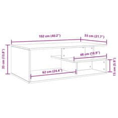 Vidaxl Konferenčný stolík hnedý dub 102x55x35 cm kompozitné drevo