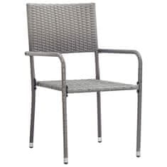 Petromila vidaXL Záhradné jedálenské stoličky 4ks, stohovateľné, sivé, polyratan