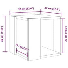 Vidaxl Konferenčný stolík biely 32x32x30 cm kompozitné drevo