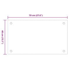 Vidaxl Kuchynské zásteny 2 ks biele 70x40 cm tvrdené sklo