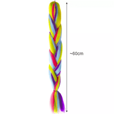 Soulima Syntetické dúhové vrkoče , viacfarebné, 60 cm, hmotnosť 0,089 kg