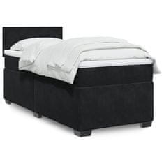 Petromila vidaXL Boxspring posteľ s matracom čierna jednolôžková zamat (iba AU)