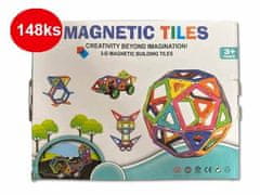Magnetic Tiles Magnetická stavebnica 148ks - Magnetic Tiles
