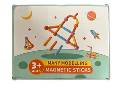 Magnetic Tiles Magnetická stavebnica 140ks - Magnetic Sticks
