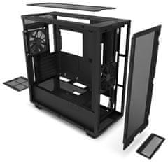 NZXT skriňa H7 Flow edition / ATX / 2x 120 mm fan / USB-C / 2x USB / presklená bočnica / mesh panel / čierna