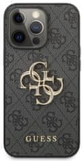 Guess Obal / kryt pre Apple iPhone 13 Pro, sivé Guess Big 4G Metal Logo Case