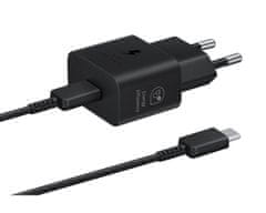 SAMSUNG Originálna rýchlonabíjačka EP-T2510EBE + dátový kábel USB-C EP-DN980BBE 25W čierna (OOB Bulk)