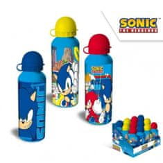 KIDS LICENSING Hliníková fľaša na pitie Ježko Sonic / modrý vrchnák, 500ml, SN7141MC