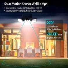 Vixson 3-stranná solárna nástenná lampa | SENSBEAM