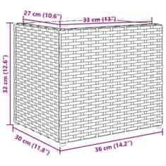 Vidaxl Záhradné kvetináče 2 ks čierne 36x30x32 cm polyratan