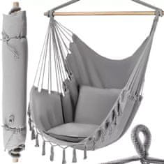 Gardlov Kreslo závesné HAMMOCK sivé 97x130cm SW30GR + 2 vankúše