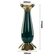 botle Sada 3 keramických svietnikov H 17,5 25 32 cm fľaša zelená zlatá svadba