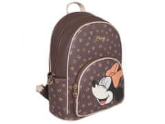 Disney Disney Minnie Mouse Hnedý kožený batoh, dámsky mestský batoh 34x24x12 cm 