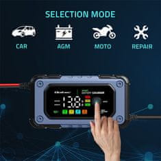 Qoltec Nabíjačka batérií s funkciou opravy | inteligentná mikroprocesorová nabíjačka| 12V | 7A | LED | 4 režimy