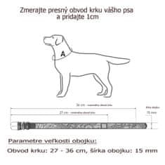 WAUDOG Kožený obojok so vzorom ETHNO čierny 19-25 cm, širka: 9 mm čierna