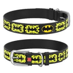 WAUDOG Kožený obojok Batman DC COMICS čierny 18-24 cm, širka: 9 mm žltá