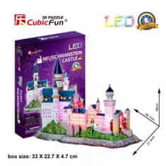 Puzzle 3D Zámek Neuschwanstein / led - 128 dílků