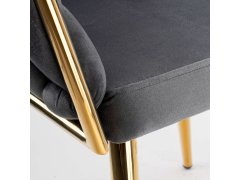 Wellhox Opletené velúrové kreslo COFTON gold VELVET graphite