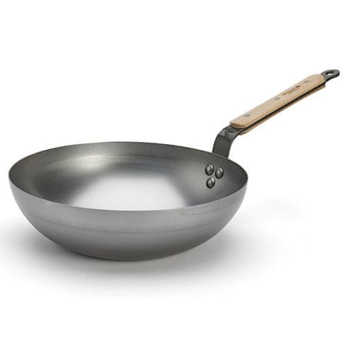 de Buyer WOK panvica , 5717.28 WOK, MINERAL B BOIS, 28 cm, drevená rukoväť, zaoblená