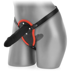XSARA Strap-on s dvěma penisy dvojité dildo k penetraci vagíny i anusu - 79201783