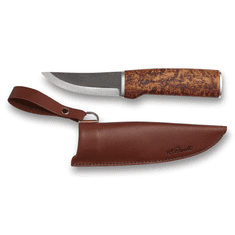 Roselli RW200S Hunting knife Collectors lovecký nôž 10,5 cm, drevo brezy, striebro, kožené puzdro