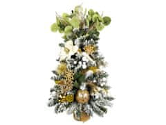 LAALU Zdobený umelý vianočný stromček NEGATIVE CHAMPAGNE 60 cm s LED OSVETLENÍM V KVETINÁČI