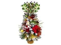 LAALU Zdobený umelý vianočný stromček SANTA 60 cm s LED OSVETLENÍM V KVETINÁČI