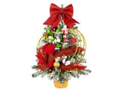 LAALU Zdobený umelý vianočný stromček Červený oriešok 60 cm s LED OSVETLENÍM V KVETINÁČI