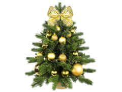 LAALU Zdobený umelý vianočný stromček GOLDEN CHRISTMAS II 60 cm s LED OSVETLENÍM V KVETINÁČI