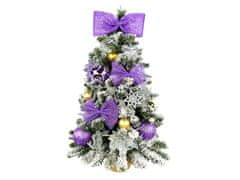 LAALU Zdobený umelý vianočný stromček FIAL POETRY 60 cm s LED OSVETLENÍM V KVETINÁČI