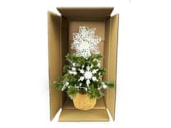 LAALU Zdobený umelý vianočný stromček s 13 ozdobami TINY 1 v kvetináči 25 cm