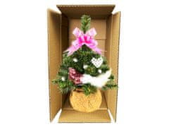 LAALU Zdobený umelý vianočný stromček s 13 ozdobami TINY 2 v kvetináči 25 cm